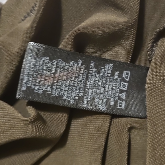 Nina Leonard 3/4 Sleeve Stretch Knit Trapeze Dress Olive Green Size L NWOT - Picture 9 of 10